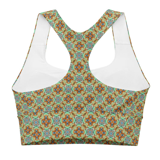 Activewear Crop Sports Top - Pickled print