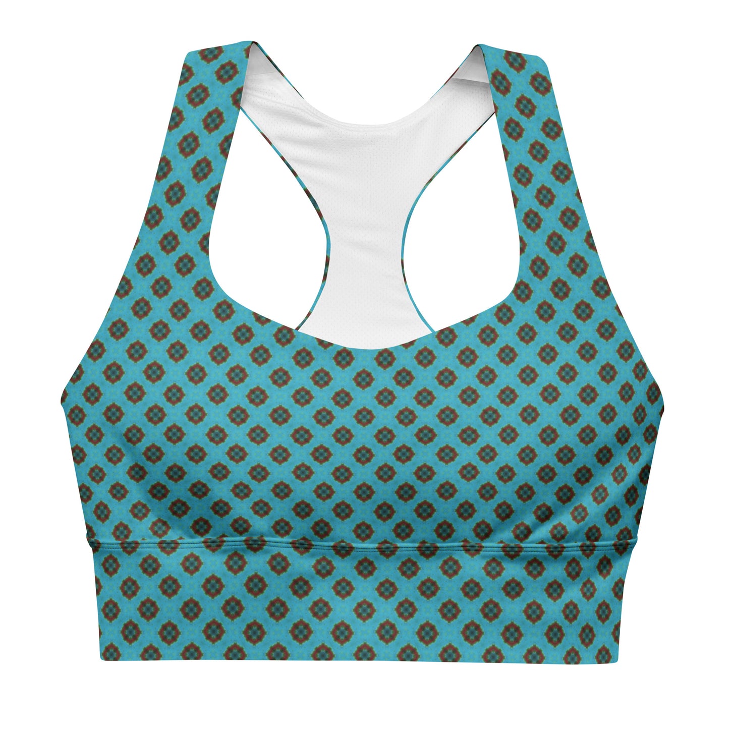 Activewear Crop Sports Top - Blue K print